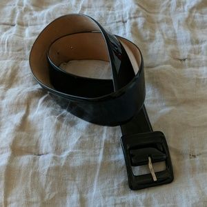 Black Glossy Thick Belt